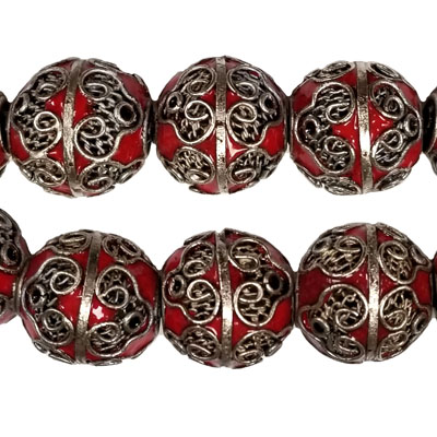 ENAMEL ROUND 15MM RED